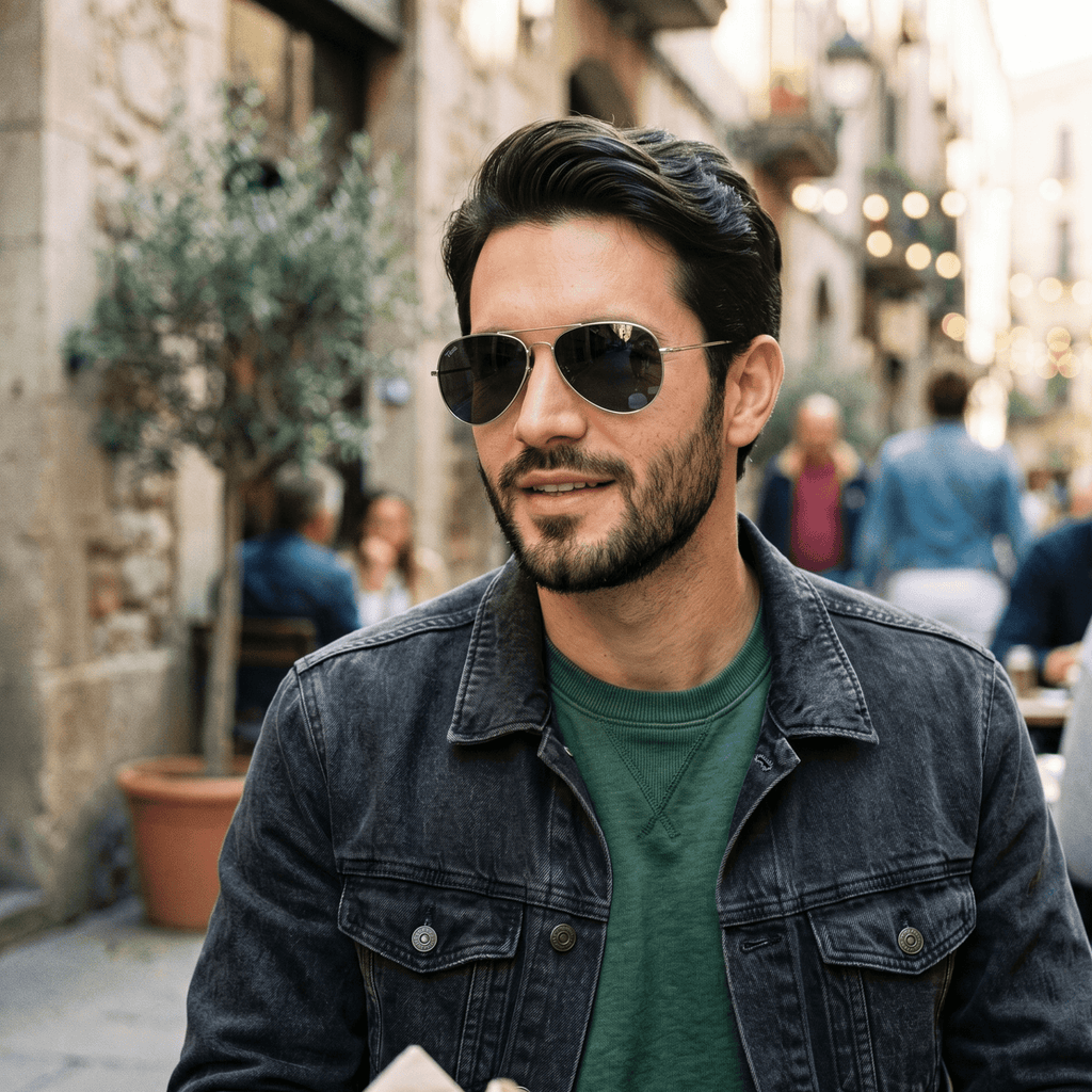 Black aviator sunglasses for men - Galleria Veneta